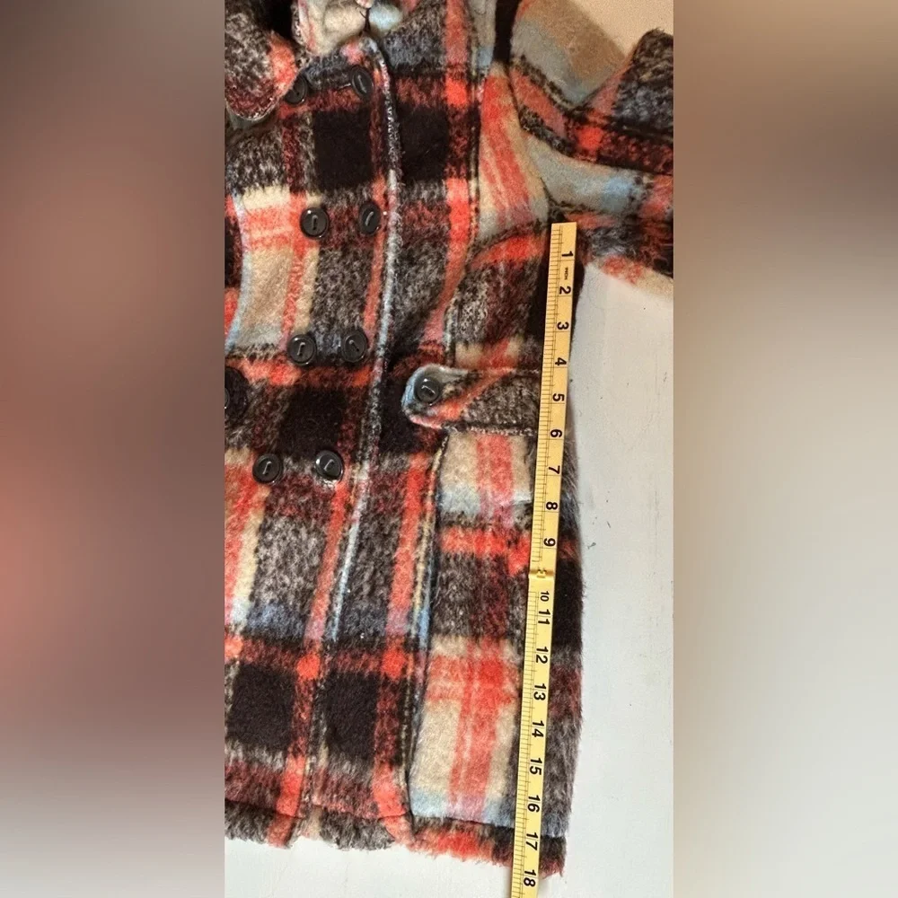 NWOT Urban Republic Plaid Girls Coat with Faux Fur Hood Size 16